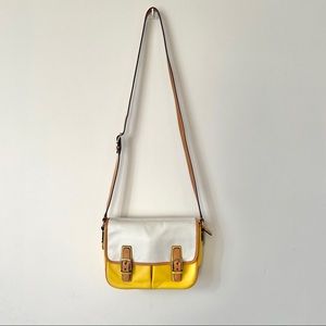 Coach “Park” Yellow White Leather Crossbody